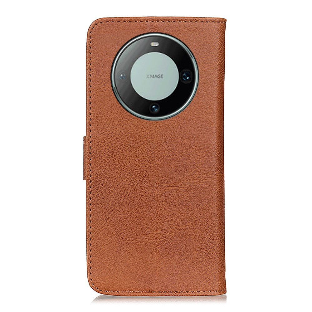KHAZNEH For Huawei Mate 60 Cowhide Texture Shockproof Case Stand Wallet PU Leather Phone Cover