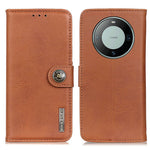 KHAZNEH For Huawei Mate 60 Pro PU Leather Wallet Cover Cowhide Texture Phone Case with Stand