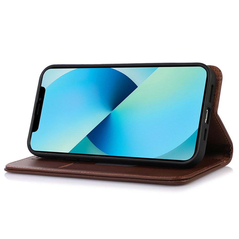 KHAZNEH For Huawei Mate 60 Genuine Cow Leather Phone Case RFID Blocking Wallet Stand Cover