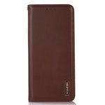 KHAZNEH For Huawei Mate 60 Genuine Cow Leather Phone Case RFID Blocking Wallet Stand Cover