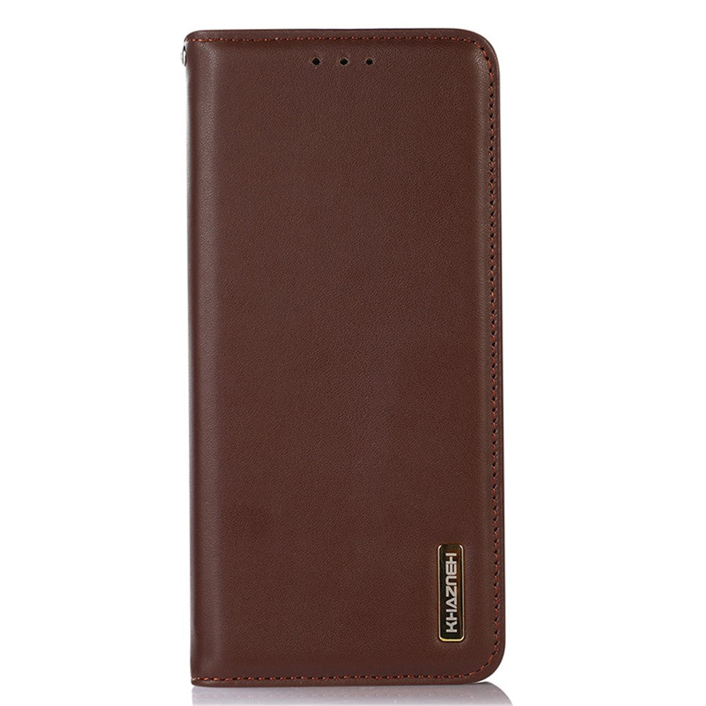 KHAZNEH For Huawei Mate 60 Genuine Cow Leather Phone Case RFID Blocking Wallet Stand Cover