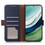 For Huawei Mate 60 Genuine Cow Leather Phone Case RFID Blocking Wallet Folding Stand Cover
