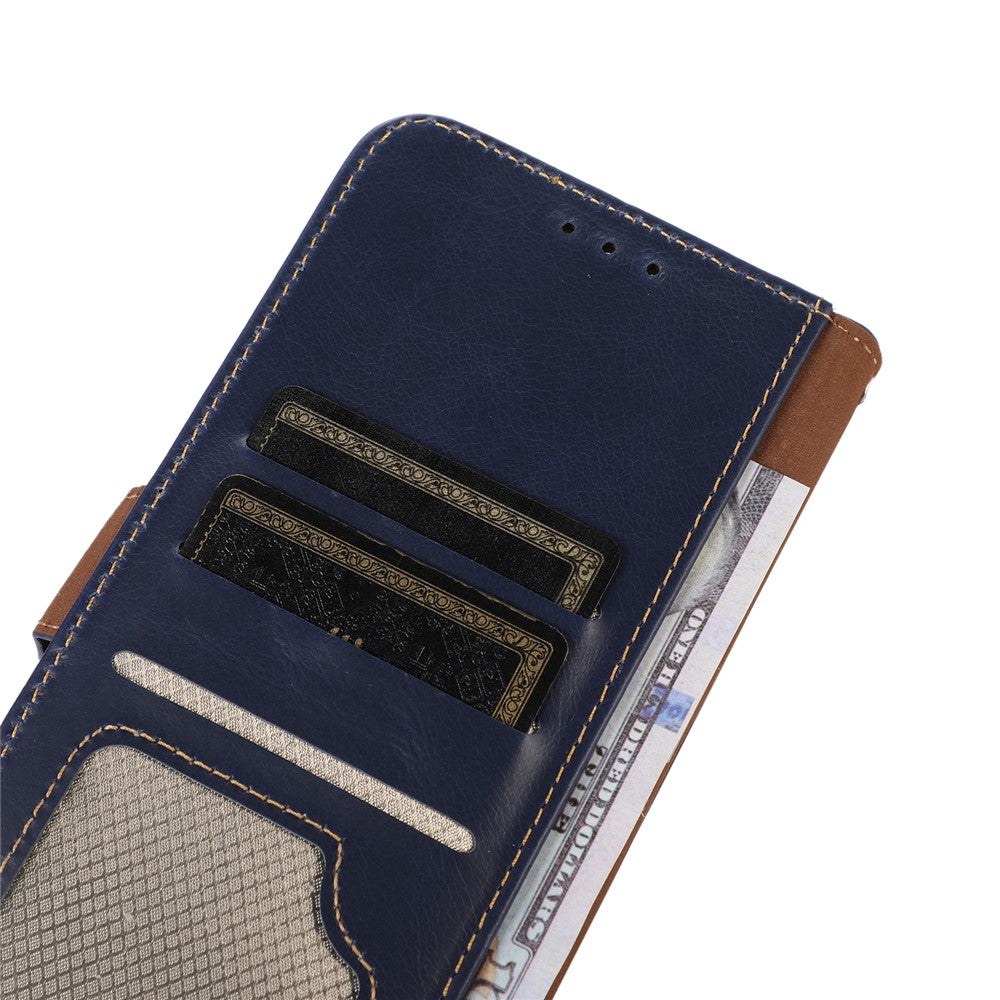 For Huawei Mate 60 Genuine Cow Leather Phone Case RFID Blocking Wallet Folding Stand Cover