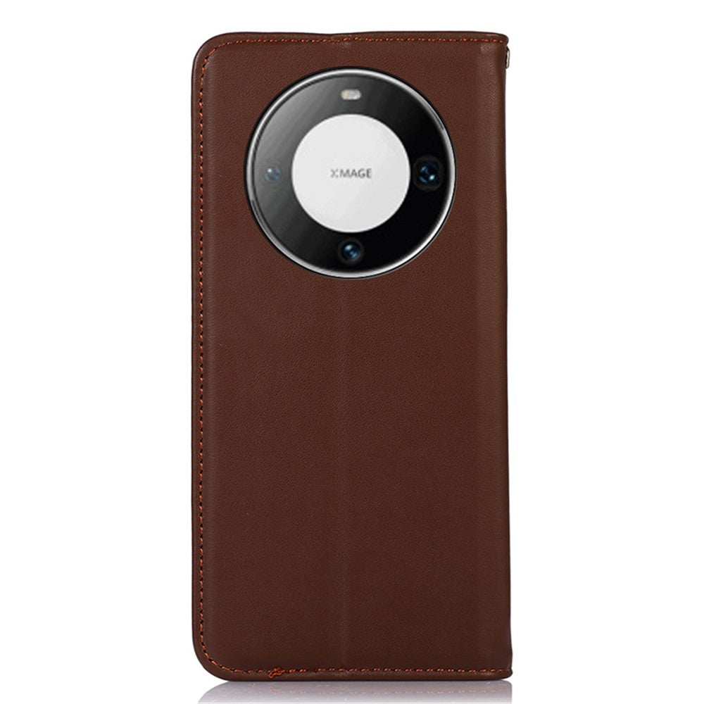 KHAZNEH Plånboksfodral i äkta läder för Huawei Mate 60 Pro, Nappatextur, RFID-blockerande