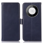 For Huawei Mate 60 Pro Genuine Cow Leather RFID Blocking Wallet Phone Case Anti-drop Stand Cover