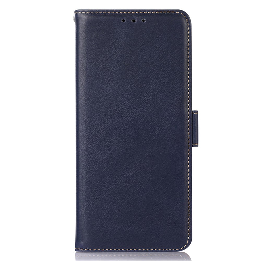 For Huawei Mate 60 Pro Genuine Cow Leather RFID Blocking Wallet Phone Case Anti-drop Stand Cover