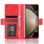 For Samsung Galaxy Z Fold5 5G PU Leather Vintage Phone Case Wallet Stand Shockproof Cover