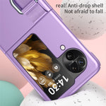 Anti-Drop Hard PC Phone Case for Oppo Find N3 Flip 5G Ring Finger Holder Shockproof Cover