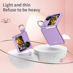 Anti-Drop Hard PC Phone Case for Oppo Find N3 Flip 5G Ring Finger Holder Shockproof Cover