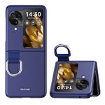 Anti-Drop Hard PC Phone Case for Oppo Find N3 Flip 5G Ring Finger Holder Shockproof Cover