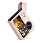 Shockproof PU+PC Slim Case for Oppo Find N3 Flip 5G Finger Strap Kickstand Phone Cover