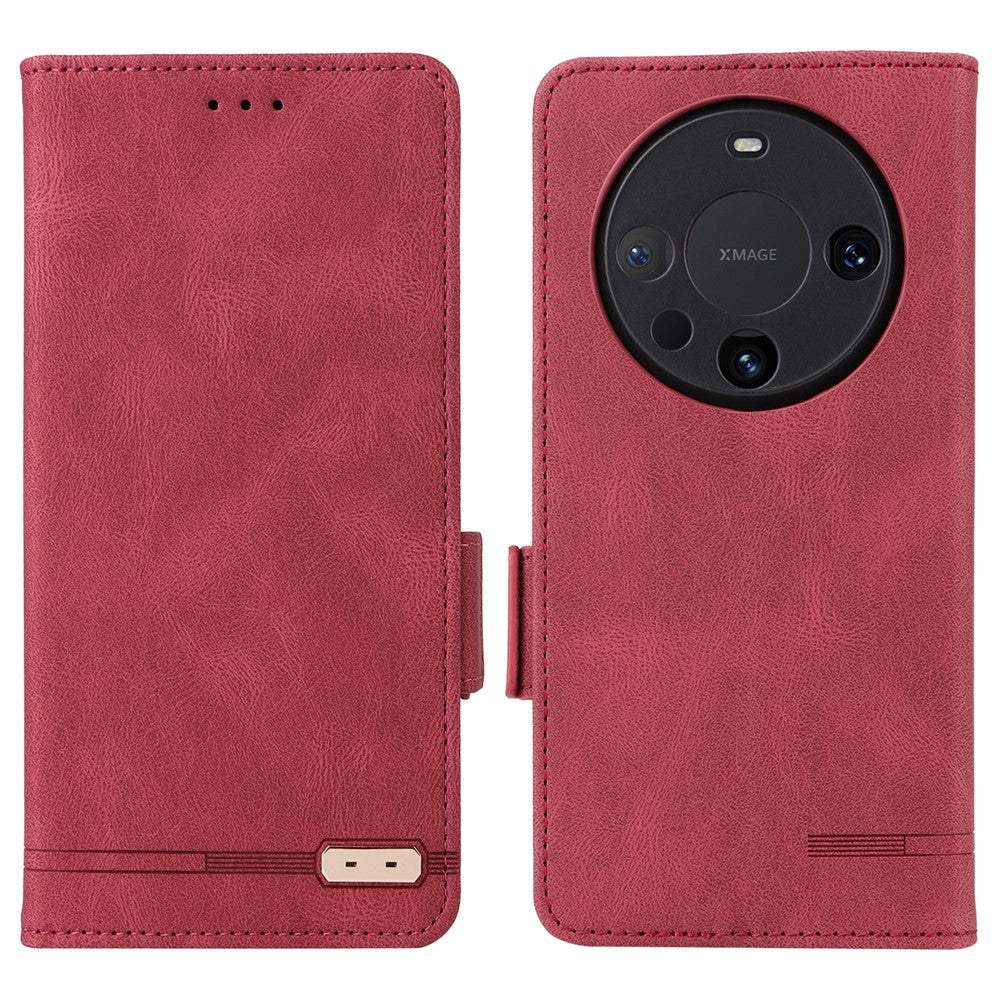 Huawei Mate 60 Pro Hardware Decor Stand Phone Case PU Leather Fold Cover