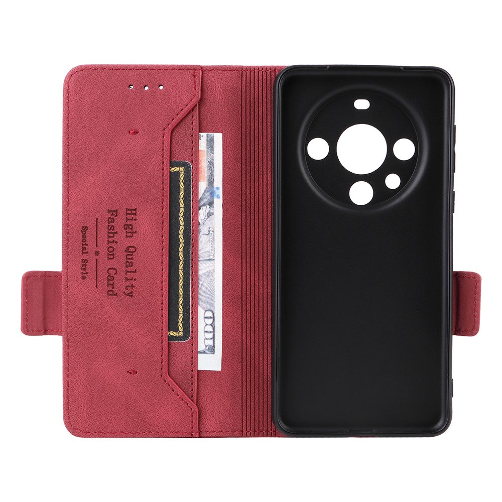 Huawei Mate 60 Pro Hardware Decor Stand Phone Case PU Leather Fold Cover
