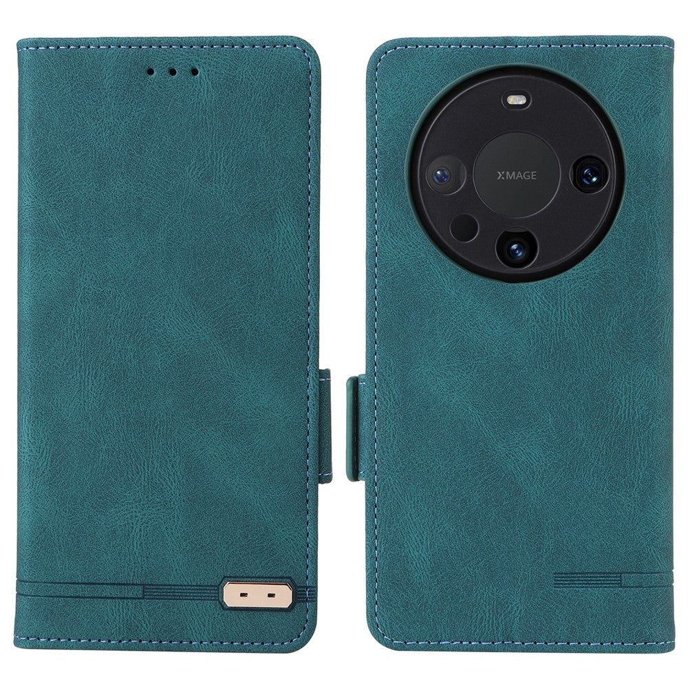 Huawei Mate 60 Pro Hardware Decor Stand Phone Case PU Leather Fold Cover