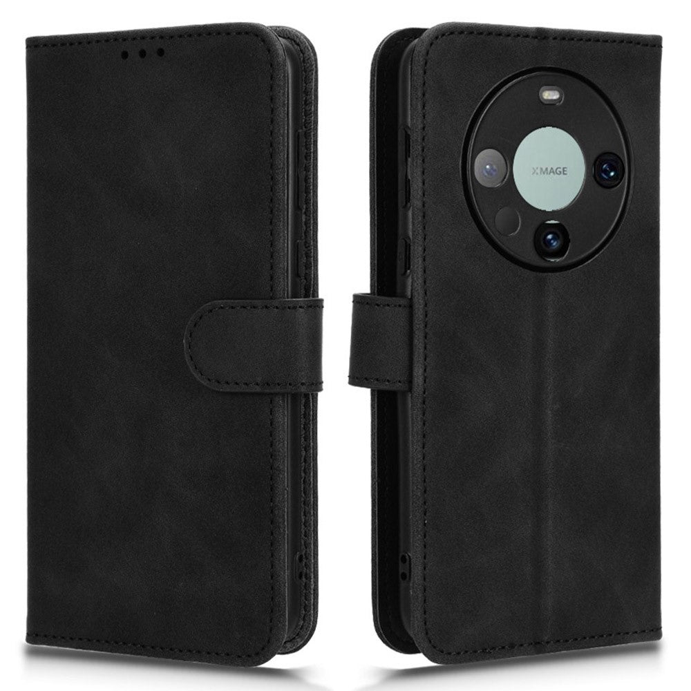 For Huawei Mate 60 PU Leather Wallet Stand Case Skin-touch Drop Protection Phone Cover