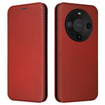 For Huawei Mate 60 Pro Carbon Fiber Texture Phone Case Card Holder PU Leather Stand Cover