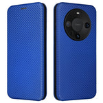 For Huawei Mate 60 Pro Carbon Fiber Texture Phone Case Card Holder PU Leather Stand Cover