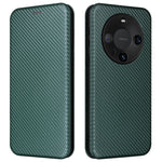 For Huawei Mate 60 Pro Carbon Fiber Texture Phone Case Card Holder PU Leather Stand Cover