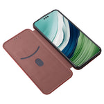 For Huawei Mate 60 Carbon Fiber Texture Card Holder Phone Case Leather Stand Anti-fall Cover