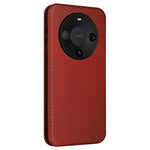 For Huawei Mate 60 Carbon Fiber Texture Card Holder Phone Case Leather Stand Anti-fall Cover