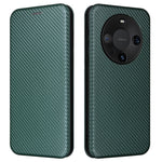For Huawei Mate 60 Carbon Fiber Texture Card Holder Phone Case Leather Stand Anti-fall Cover