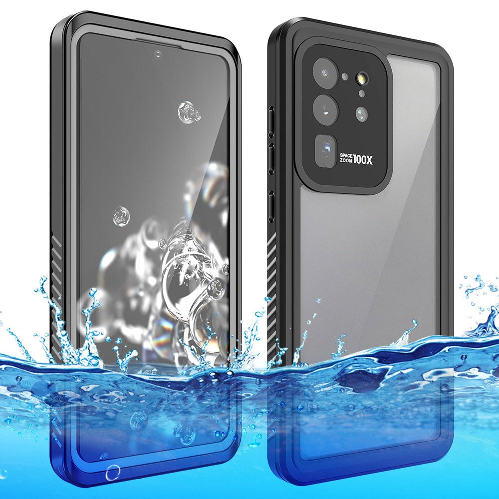 FS Serie IP68 Vandtæt Cover til Samsung Galaxy S20 Ultra Gennemsigtigt Alt Inklusiv Telefon Beskyttelsescover