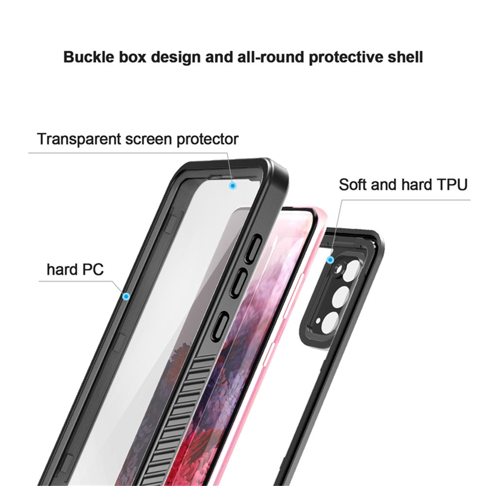 FS Series IP68 Waterproof Case For Samsung Galaxy S20 FE Clear Anti-scratch Anti-fall Phone Cover Shell
