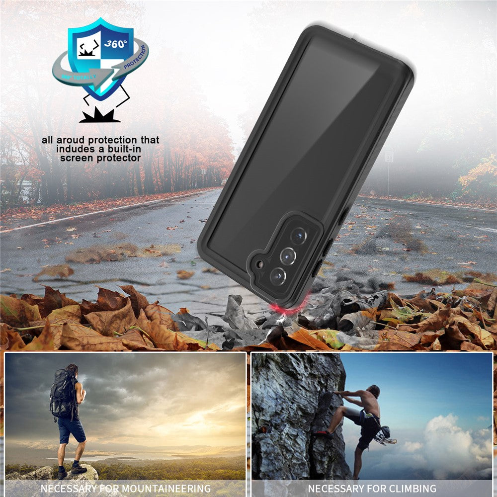 FS Series IP68 Waterproof Case For Samsung Galaxy S21 5G Cell Phone Dust-proof Anti-drop Clear Shell