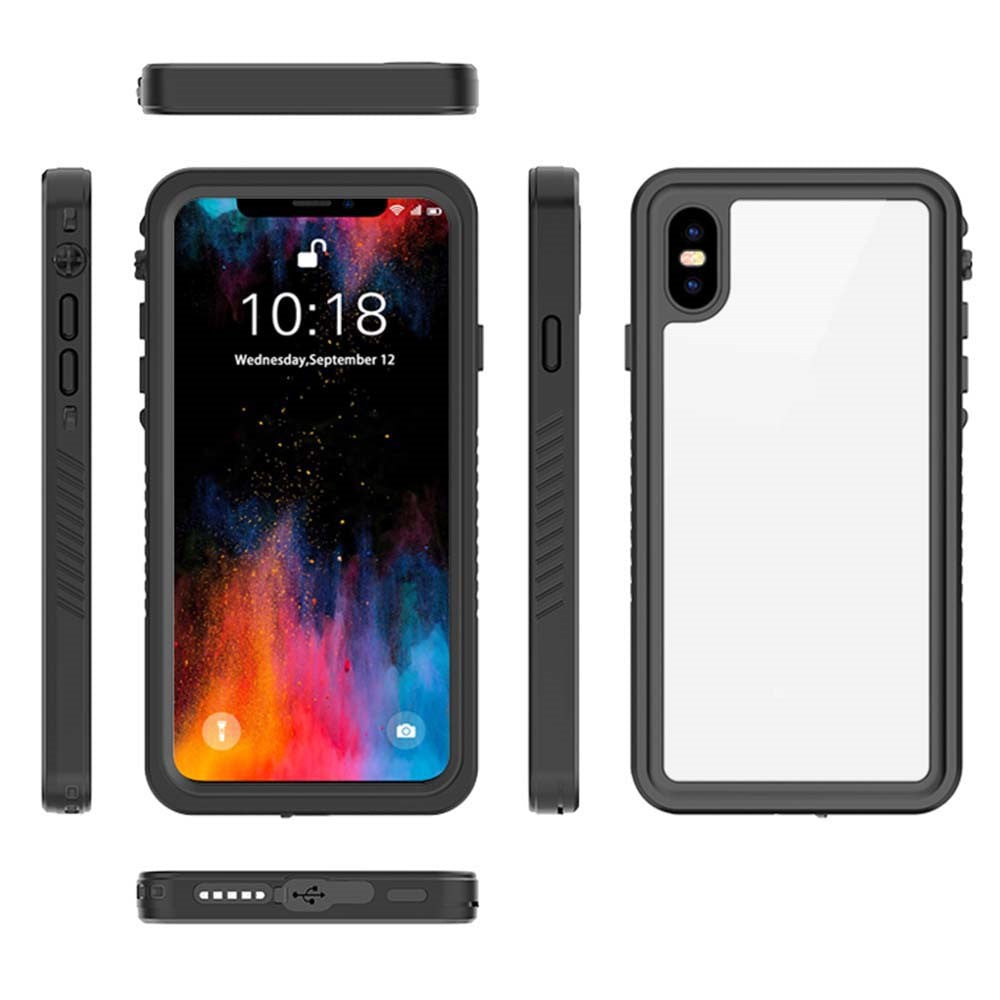 FS Series For iPhone XS Max Waterproof Diving Phone Case Underwater IP68 Full Body Dustproof Clear Cover