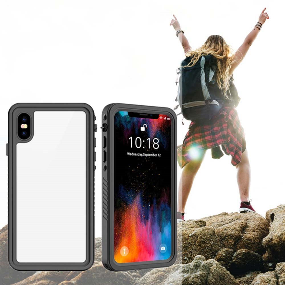 FS Series For iPhone XS Max Waterproof Diving Phone Case Underwater IP68 Full Body Dustproof Clear Cover