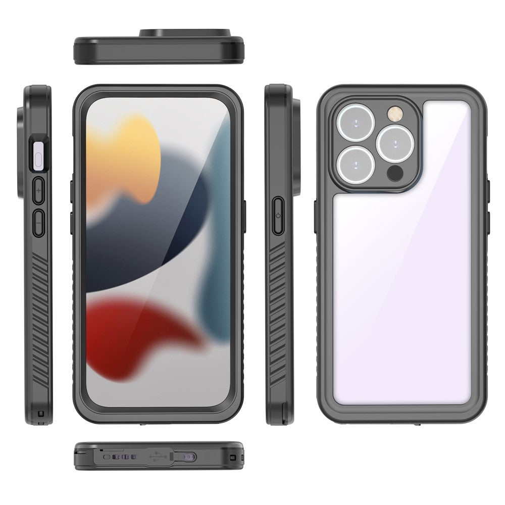 REDPEPPER FS-serien til iPhone 15 Pro Max IP68 Vandtæt mobilcover med klar bagside, undervandsdykkercover