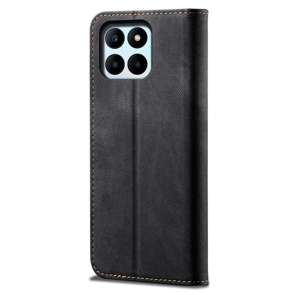 Wallet Case for Honor X8 5G / X6 4G / X6s 4G / 70 Lite 5G / Play 30M Jeans Cloth Texture Stand Leather Phone Cover