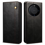 For Huawei Mate 60 Pro+ Waxy Crazy Horse Texture Phone Cover Stand Wallet PU Leather Phone Shell Case
