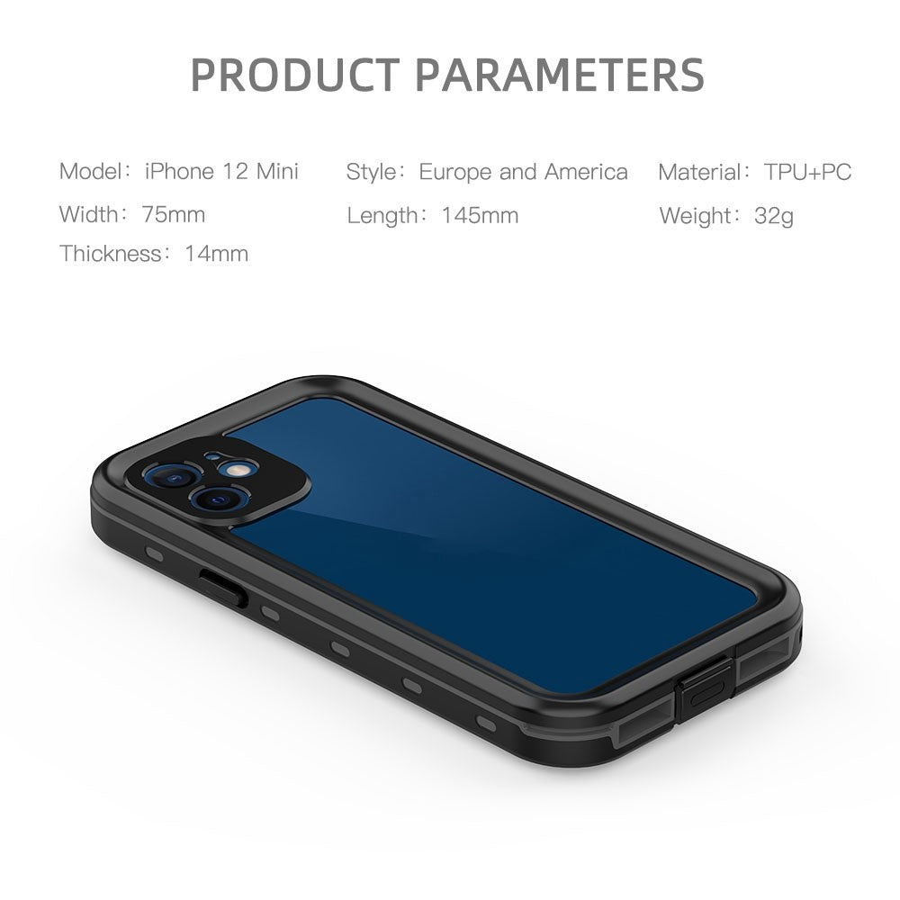 REDPEPPER Dot+ Series til iPhone 12 mini PC+TPU forseglet telefoncover IP68 vandtæt snesikkert snorkleklart cover