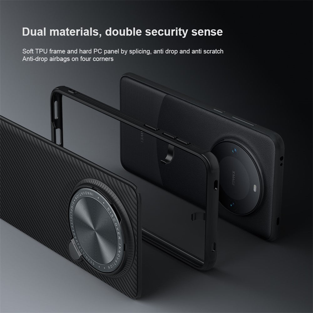 NILLKIN CamShield Prop Series för Huawei Mate 60 Pro / 60 Pro+ Stativ Linslock Bakstycke PC+TPU mobilskal