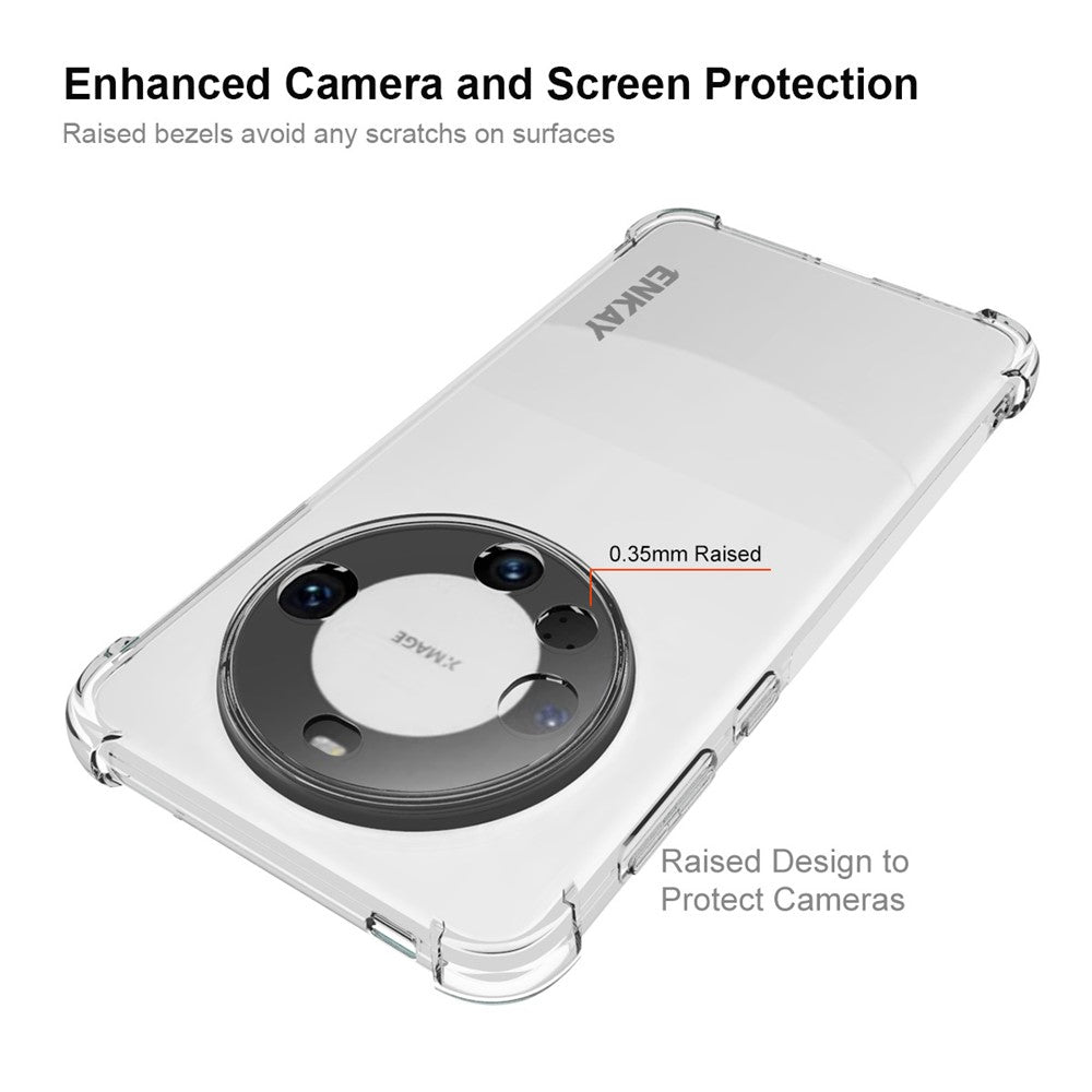 ENKAY HAT PRINCE För Huawei Mate 60 Pro mobilskal Halkfritt TPU mobilskal med Randig Kant