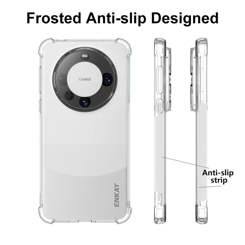 ENKAY HAT PRINCE För Huawei Mate 60 Pro mobilskal Halkfritt TPU mobilskal med Randig Kant