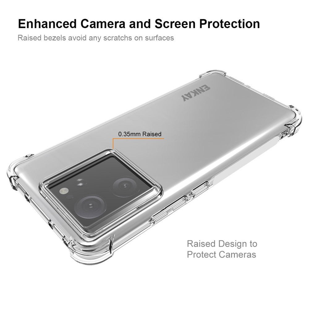 ENKAY HAT PRINCE Halkfritt mobilskal till Xiaomi 13T / 13T Pro HD Genomskinligt TPU-mobilskal