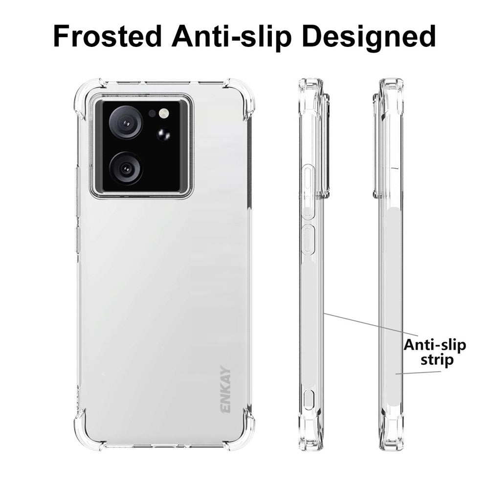 ENKAY HAT PRINCE Halkfritt mobilskal till Xiaomi 13T / 13T Pro HD Genomskinligt TPU-mobilskal