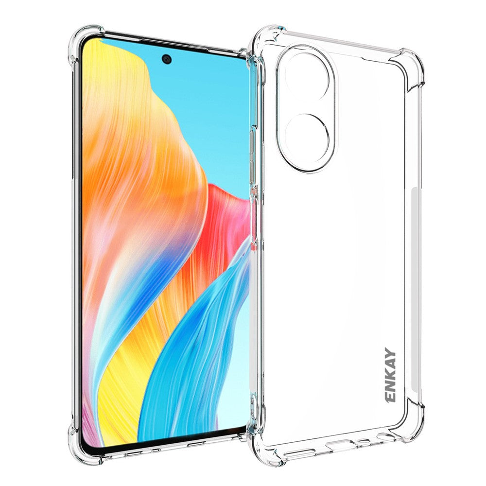 ENKAY HAT PRINCE til Oppo A58 4G, skridsikkert mobilcover med kantliste, HD-klart TPU-mobilcover, støvtæt etui