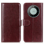 For Huawei Mate 60 PU Leather Wallet Phone Case Crazy Horse Texture Stand Cover
