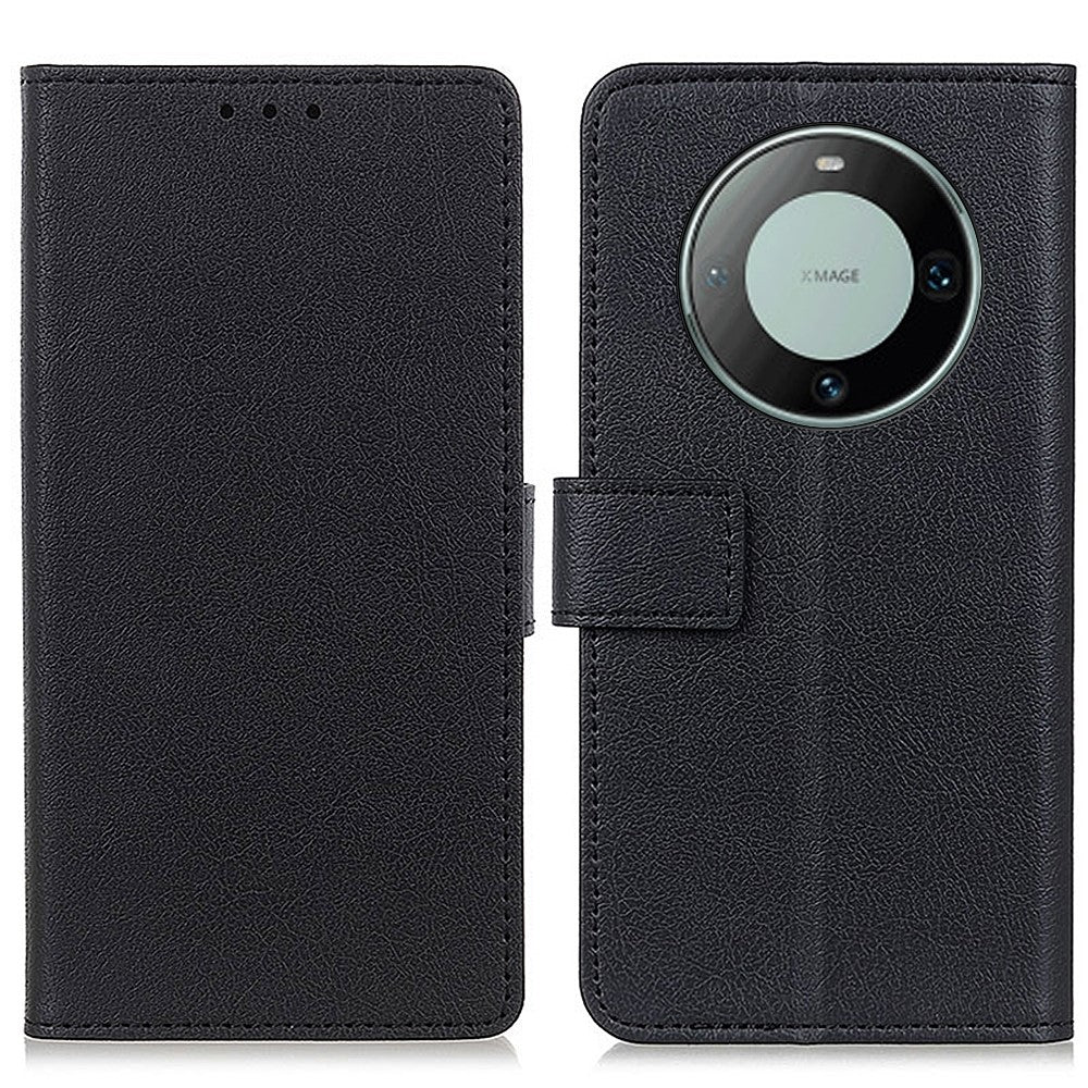 For Huawei Mate 60 Mobile Phone Anti-drop Shell Textured PU Leather Wallet Stand Case