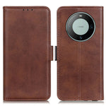 For Huawei Mate 60 Cowhide Texture Phone Case PU Leather Wallet Stand Anti-scratch Shell