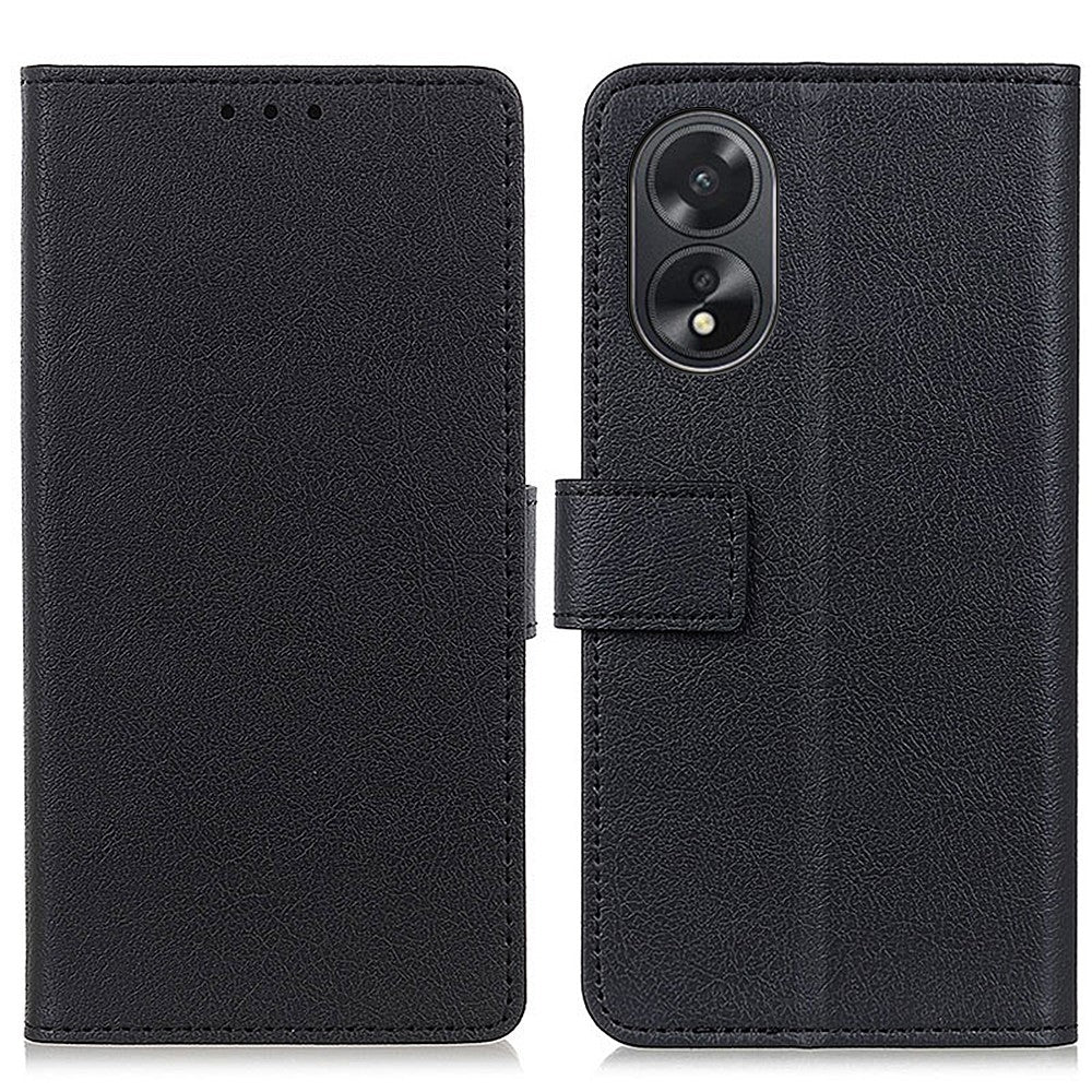 Oppo A38 4G Texturerat PU-läderfodral Stötsäkert mobilfodral med Plånboksställ