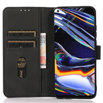 KHAZNEH For Oppo A38 4G Magnetic Clasp Wallet Stand Cover Textured PU Leather Phone Case