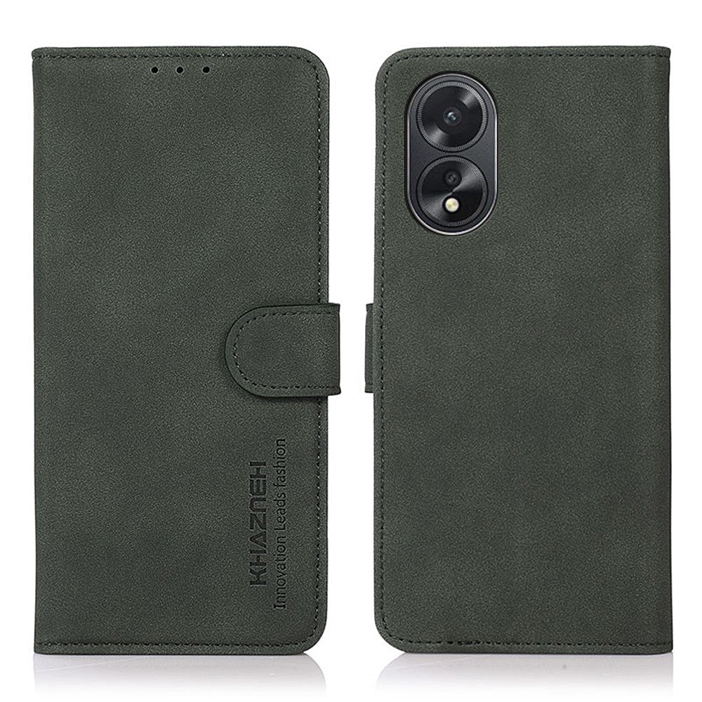 KHAZNEH For Oppo A38 4G Magnetic Clasp Wallet Stand Cover Textured PU Leather Phone Case