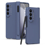 For Samsung Galaxy Z Fold5 5G PC Phone Case Anti-drop Cover with Tempered Glass Screen Film and Stylus