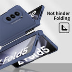 For Samsung Galaxy Z Fold5 5G PC Phone Case Anti-drop Cover with Tempered Glass Screen Film and Stylus