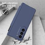 For Samsung Galaxy Z Fold5 5G PC Phone Case Anti-drop Cover with Tempered Glass Screen Film and Stylus