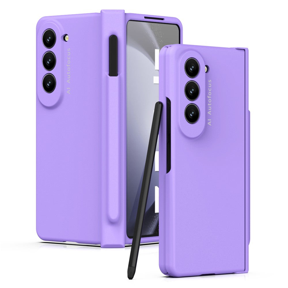 For Samsung Galaxy Z Fold5 5G PC Phone Case Anti-drop Cover with Tempered Glass Screen Film and Stylus